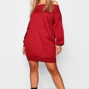 Black off the shoulder sweat dress